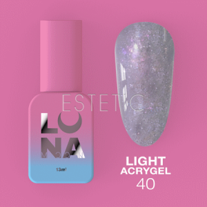 Жидкий гель Luna Light Acrygel №40 светоотражающий сиреневый с неоновым блеком, 13 мл