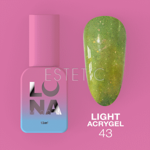 Жидкий гель Luna Light Acrygel №43 светоотражающий желтый с блеском красного золота,13 мл