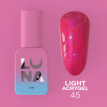 Рідкий гель Luna Light Acrygel №45 світловідбивний рожевий з неоновим блиском,13 мл