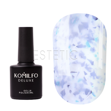 База Komilfo Potal Base P013 молочная полупрозрачная холодная с белой и голубой поталью, 8 мл