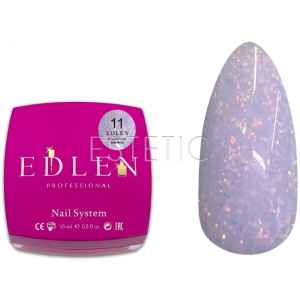 Гель EDLEN Builder gel Shimmer №11 молочно-сиреневый с блестками красного золота, 15 мл