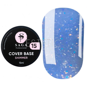 База SAGA Shimmer Base New №15 (нежно-голубая с шиммером), 15 мл