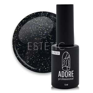 Гель-лак ADORE Gel Polish №234 space, чорний з голографічним глітером, 8 мл