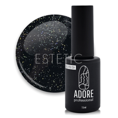 Гель-лак ADORE Gel Polish №234 space, черный с голографическим глиттером, 8 мл