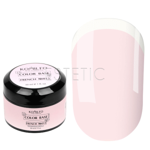 KOMILFO Color Base French 015 камуфлююча база, вершково-рожева, 30 мл