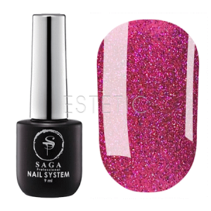 Гель-лак SAGA WILD CAT 03 котяче око, яскравий рожево-помаранчевий блиск, 9 мл