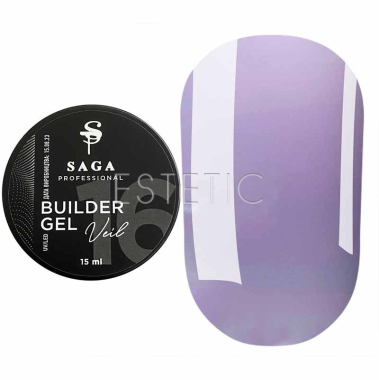 Гель SAGA Builder Gel Veil 16 молочно-лиловый, 15 мл
