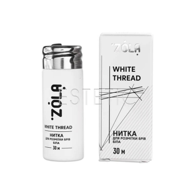 Нитка для розмітки брів ZOLA White Thread біла для тридінгу, 30 м