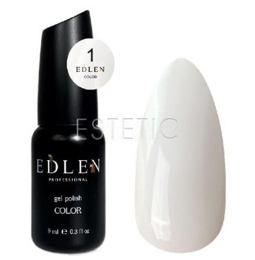 Гель-лак Edlen Color №001 білий емаль, 9 мл