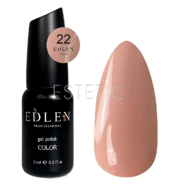 Гель-лак Edlen Color №022 айворі персик, емаль, 9 мл