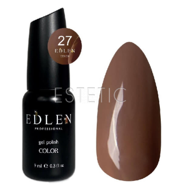 Гель-лак Edlen Color №027 блідо-коричневий, емаль, 9 мл