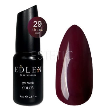 Гель-лак Edlen Color №029 темный марсала, эмаль, 9 мл