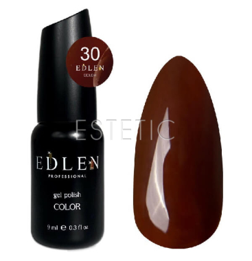 Гель-лак Edlen Color №030 темно-коричневый, эмаль, 9 мл