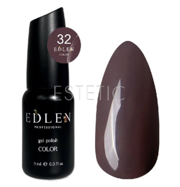 Гель-лак Edlen Color №032 глибокий коричневий тауп, емаль, 9 мл