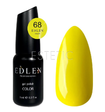 Гель-лак Edlen Color №068 желтый солнечный неоновый, эмаль, 9 мл 