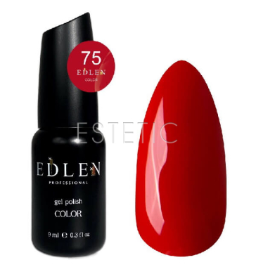 Гель-лак Edlen Color №075 насыщенный красный, эмаль, 9 мл