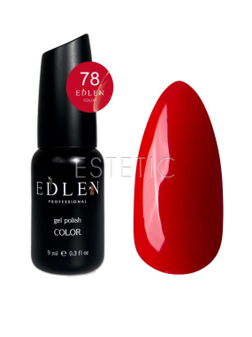 Гель-лак Edlen Color №078 малиново-червоний, емаль, 9 мл
