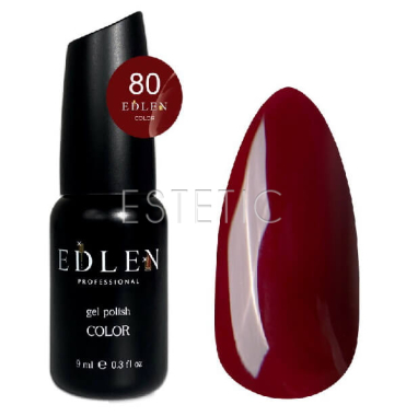 Гель-лак Edlen Color №080 винный марсала, эмаль, 9 мл