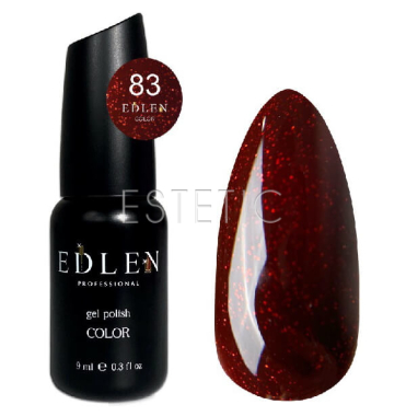 Гель-лак Edlen Color №083 темный теплый бордо с красным шиммером, 9 мл