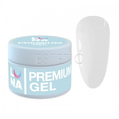 Гель LUNA Premium Gel 01 для наращивания ногтей прозрачный, 15 мл