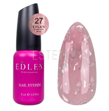 База Edlen Cover base №27 Potal нюдова натурально-рожева з срібною поталлю, 9 мл