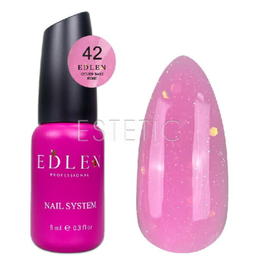 База Edlen Cover base №42 Pixie рожевий холожний з мікроблиском та поталлю, 9 мл