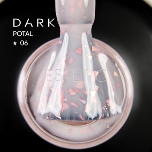 База Dark Pro Base Potal 06, 15 мл рожевий молочний з ніжно-рожевою поталлю