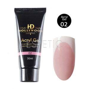 Акрил гель HD Hollywood  Acryl Gel 02 рожевий нюдовий, 30 мл