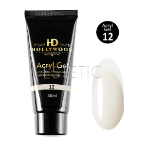 Акрил гель HD Hollywood  Acryl Gel 12 молочно-білий, 30 мл