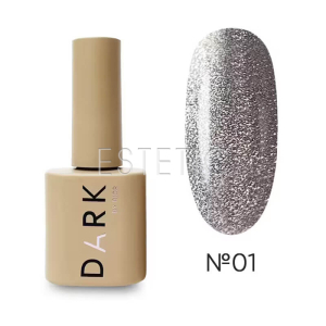 Гель-лак Dark gel polish Cat Eye 01 хрустальный кошачий глаз сиреневое серебро,10 мл