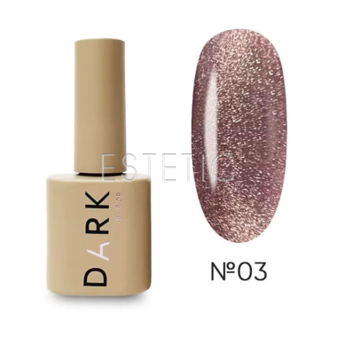 Гель-лак Dark gel polish Cat Eye 03 кришталеве котяче око рожева бронза,10 мл