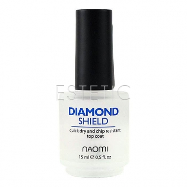 Naomi Diamond Shield - Швидкосохнучий алмазний закріплювач для лаку, 15 мл
