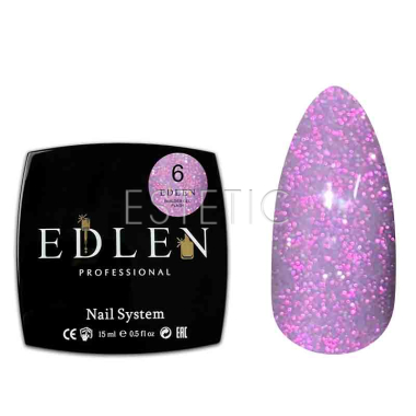 Гель Edlen Builder gel Flash №6 светоотражающий темный дымчато-фиолетовый, 15 мл
