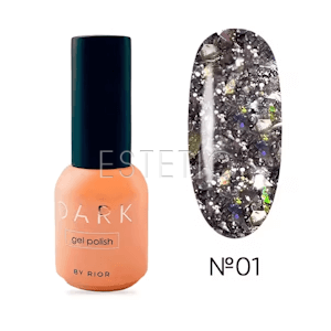 Гель-лак Dark Star gel polish 01 прозорий з срібним та голографічним глітером, 8 мл