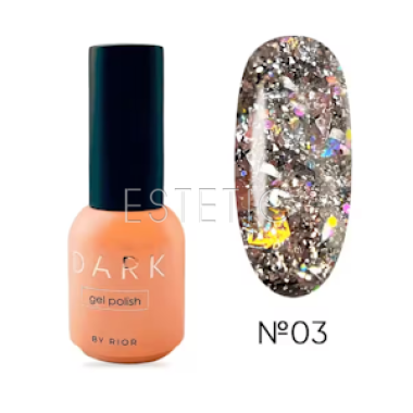 Гель-лак Dark Star gel polish 03 прозорий з глітером голографік, 8 мл