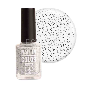 Лак для ногтей Go Active Nail Polish Nail in Color №064 светло серый с черной крошкой, 10 мл