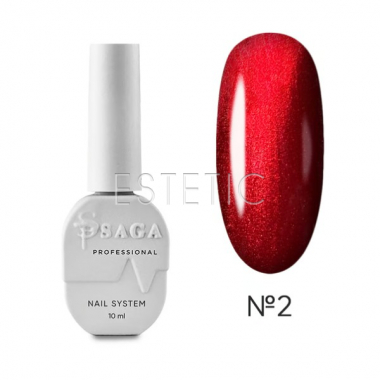 Гель-лак кошачий глаз SAGA GLOW CAT 02 красная парча, 9 мл