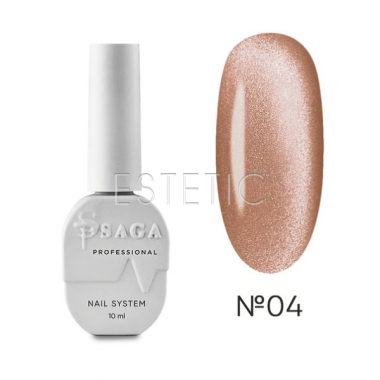 Гель-лак кошачий глаз SAGA GLOW CAT 04 бежевый телесный, 9 мл