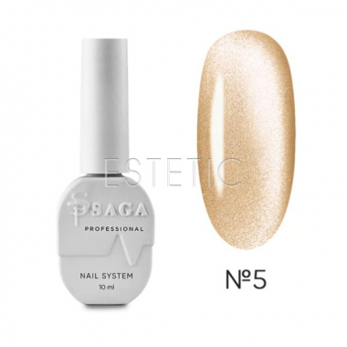 Гель-лак кошачий глаз SAGA GLOW CAT 05 светлый персиковый беж, 9 мл