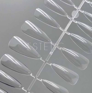 Типсы-формы гелевые для наращивания ногтей МИНДАЛЬ полуматовый прозрачный, 120 шт