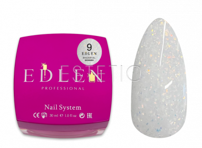 Гель EDLEN Builder gel Shimmer №09 молочный с блестками красного золота, 30 мл