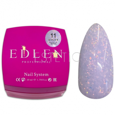 Гель EDLEN Builder gel Shimmer №11 молочно-сиреневый с блестками красного золота, 50 мл