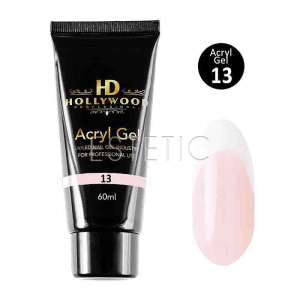 Акрил гель HD Hollywood Acryl Gel 13 молочно-рожевий х мыкроблиском хамелеон, 60 мл