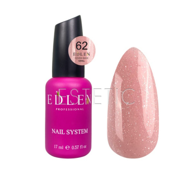 База Edlen Cover base №62 Opal пудрова рожева з срібним мікроблиском, 17 мл