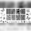 Пластина для стемпінгу DARK 15 метелики, океан, тварини