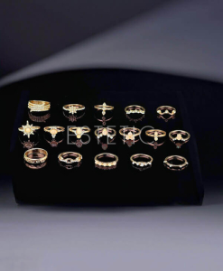 Набор бижутерии для фото маникюра №14 золото кольца, 17 шт 