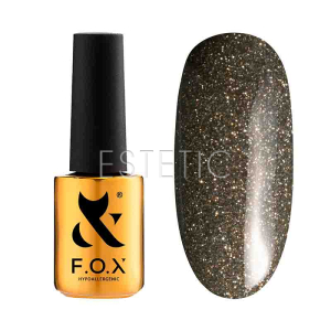 Гель-лак F.O.X Sparkle 002 светоотражающий серый дымчатый с белым золотом, 7 мл