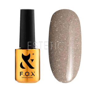 Гель-лак F.O.X Sparkle 004 світловідбиваючий світлий тауп з білим золотом, 7 мл