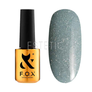 Гель-лак F.O.X Sparkle 007 светоотражающий серо-голубой нюдовый с серебром, 7 мл