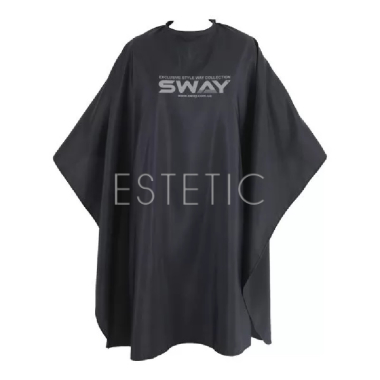 Пеньюар перукарський SWAY чорний на застібці гачок, 145x160 см